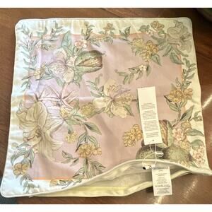 NWT ANTIPODEAN 100% Cotton Standard Pillow Sham Floral Pink Yellow Green White